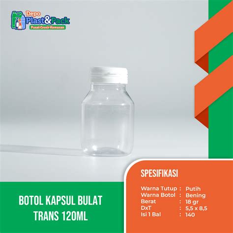 Jual Botol Kapsul Bulat Trans 120 Ml Shopee Indonesia