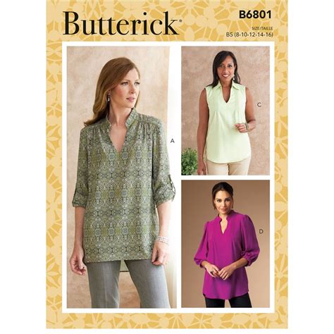 Misses And Womens Tucked Or Gathered Top Butterick Sewing Pattern 6801 Sew Essential