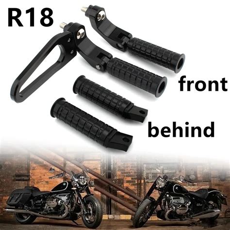 Motorcycle CNC Footrest Rear Passenger Footpegs Mount Black Pedal For