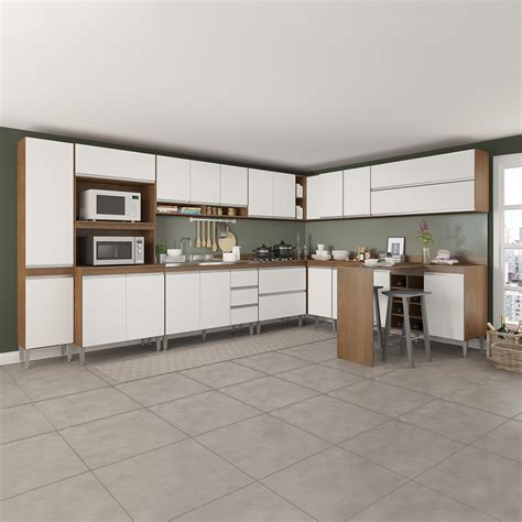 Comprar Cozinha De Canto Completa Modulada Bancada Ilha Sabrina 372