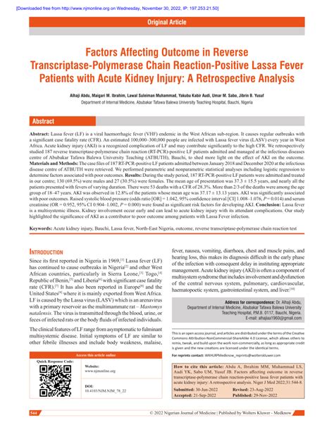 PDF Factors Affecting Outcome In Reverse Transcriptase Polymerase