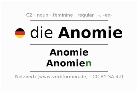 Declension German Anomie All Cases Of The Noun Plural Article