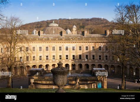 Buxton Crescent viewed from from The Slopes, Buxton, Derbyshire England Stock Photo - Alamy