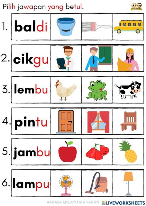 Suku Kata KVK KV Online Worksheet For TADIKA You Can Do The Exercises