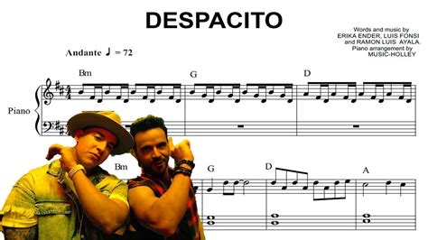 Luis Fonsi Despacito Easy Piano Sheet Music Youtube