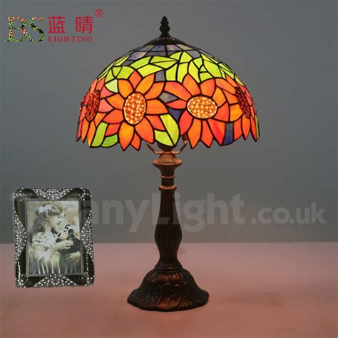 12 Inch European Stained Glass Sunflower Style Tiffany Table Lamp