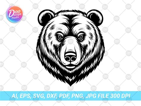 Bear Head Svg Bear Face Svg Bear Head Svg Cut Files For Cricut Bear