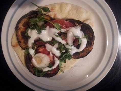 indian baked eggplant sandwich