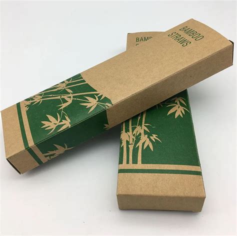 Wholesale Bamboo Straws Packaging Box 226525cm Eco Friendly Kraft