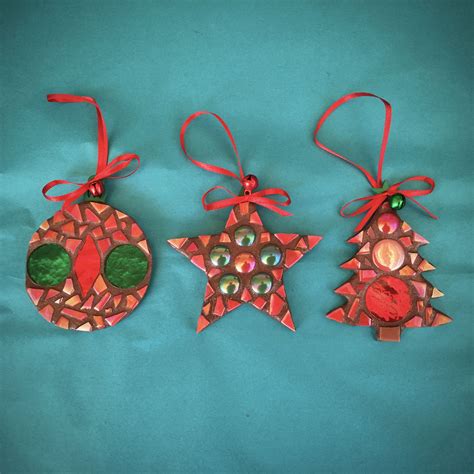 Jolly Mosaic Christmas Ornaments Etsy Uk Christmas Mosaics