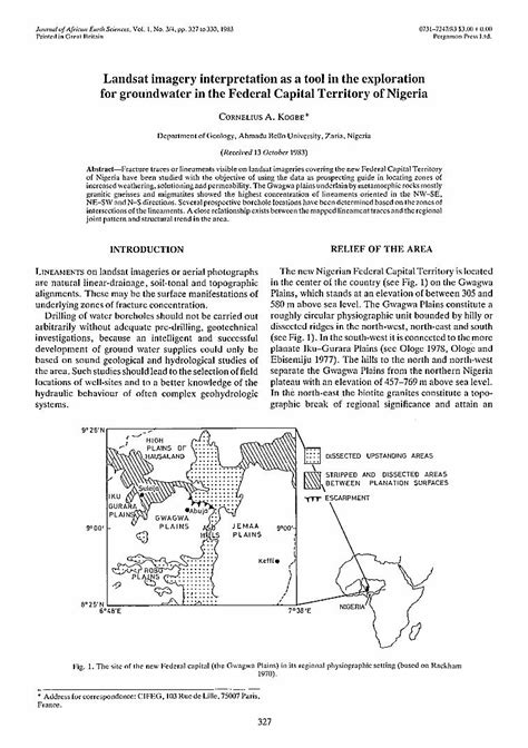 Pdf Landsat Imagery Interpretation As A Tool In The Exploration For