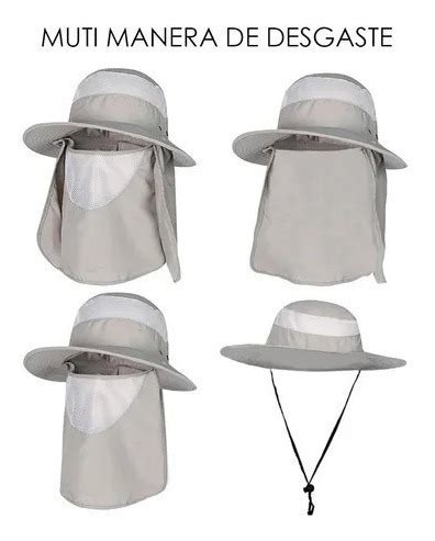 Sombrero Para El Sol Gorra Con Proteccion Para Cuello Y Cara Cuotas