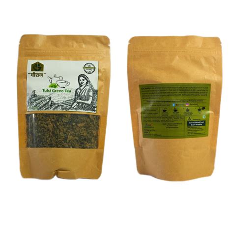 Tulsi Green Tea Gms Craft Paper Pouch Gauraaj Valley Food