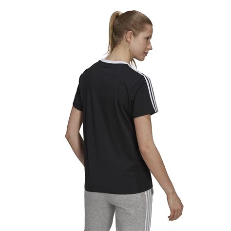 Adidas Essentials 3 Stripe T Shirt Ladies Regular Fit T Shirts