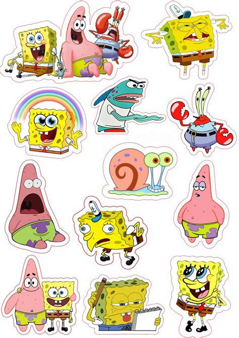 Stickrs Bob Esponja Pegatinas Bonitas Pegatinas Imprimibles Bob Esponja