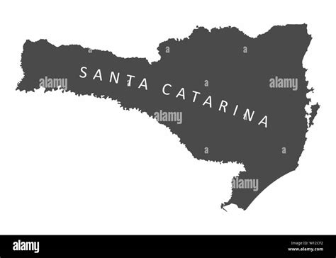 Ilustración De La Silueta Del Estado De Santa Catarina Brasil Mapa