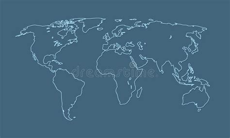 Un Esquema Blanco Y Negro Fresco Y Simple Del Mapa Del Mundo De Los