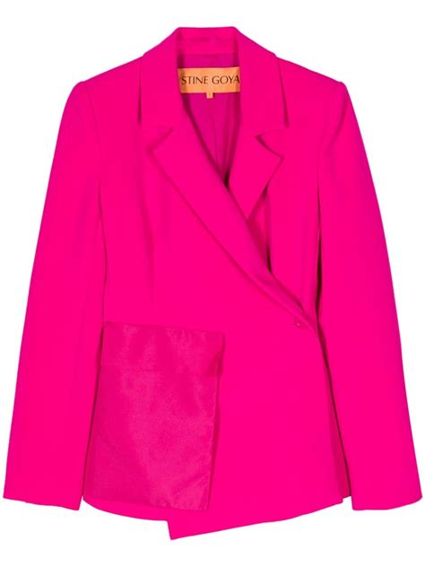 Stine Goya Amena Double Breasted Blazer Pink Farfetch