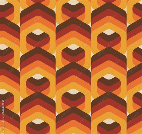 Vector Seamless Trendy Texture In Retro 70s Wallpaper Style Modern