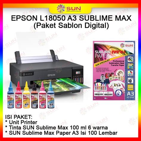 Jual Printer Epson L18050 Paket Sablon Sublime Paket Pvc Id Card