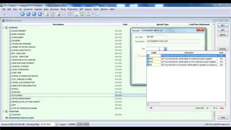 Syntax Technologies Sql Gst V04 Gst Tax Code In Chart Of Account Youtube