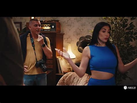 French Brunette With Fake Enhanced Huge Boobs Gets Her Nipples Sucked While Frozen In Time