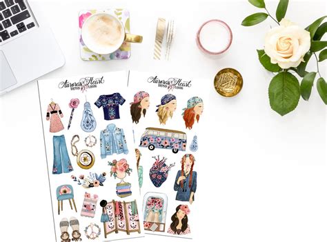 Boho Summer Girl Vol2 Full Set Boho Planner Stickers Etsy