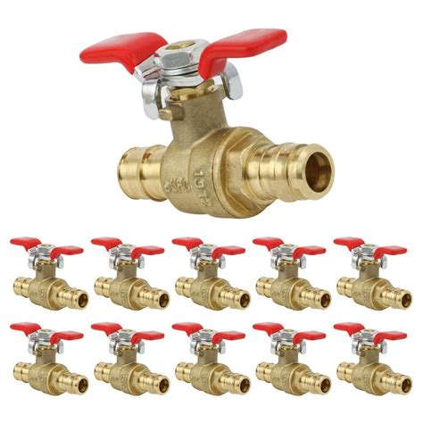 The Plumber S Choice 1 2 In Heavy Duty Brass Full Port T Handle Pex Ball Valve With Expansion