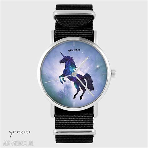 Zegarek Bransoletka Jednoro Ec Unicorn Czarny Nato Handmade Art