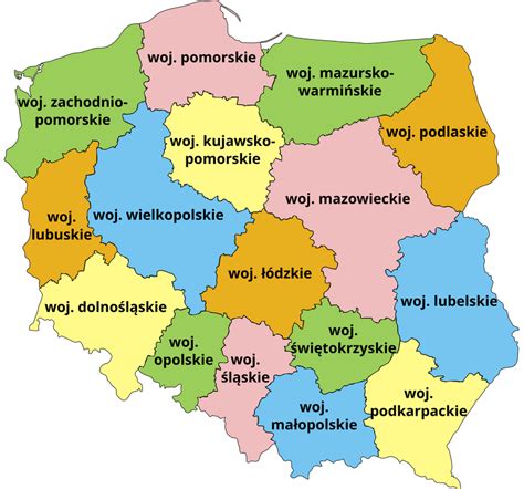 Plik Mapa Polski Wojewodztwa svg WikiWrocław