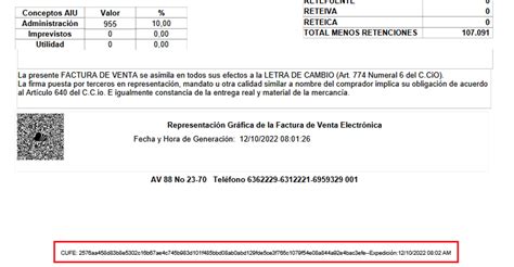 Acuse Radian A Través Del Cufe Its Contable