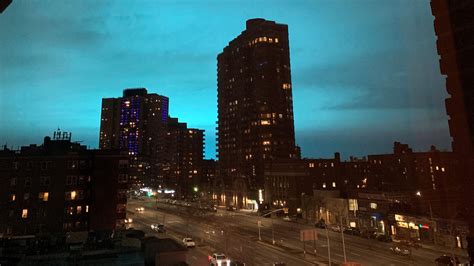 Night Sky In Astoria Queens Turns Bright Blue After Con Ed Explosion