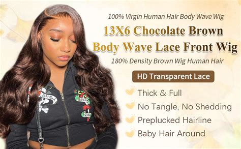 30 Inch Chocolate Brown Lace Front Wig Human Hair 13x6 Hd