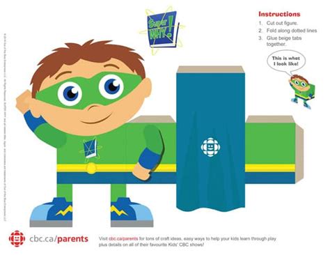 Printable 3 D Super Why Paper Craft Play Cbc Parents