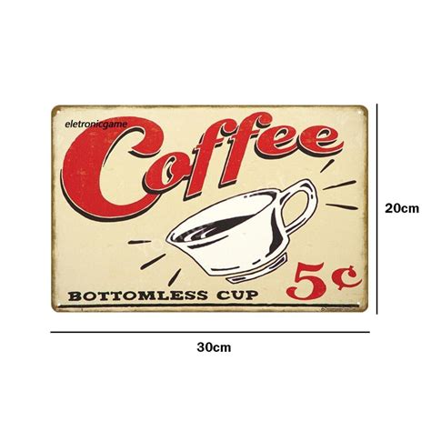 Vintage Coffee Metal Plate Poster Tin Plaques Wall Signs For Bar Pub