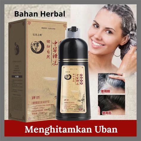 Hair Shampoo Penghilang Uban Sampo Herba Penghitam Rambut Permanen