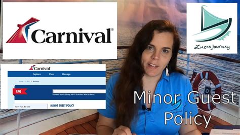 Carnival Cruise Line Minor Policy Youtube