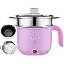 Wxvimi Electric Noodle Pot 1 8L Rapid Ramen Cooker With Steamer Non Stick Mini Hot Pot For