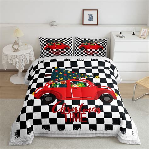 Twin Size Bedding Set Merry Christmas Comforter Set Xmas Gift Car ...