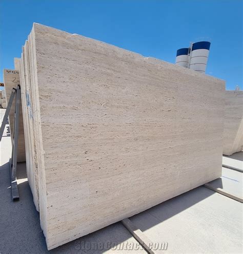 Light Travertine Veincut Slabs From Turkey StoneContact