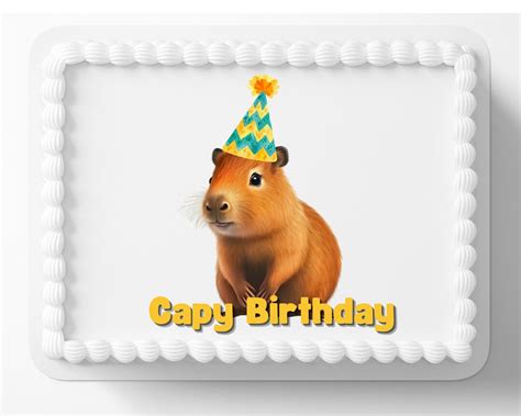 Capybara Animal Image Edible Cake Topper Frosting Sheets Funny Edible