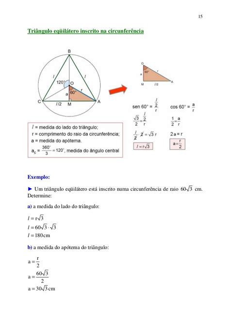 Area Do Triangulo Equilatero Inscrito Na Circunferencia