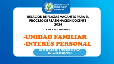 Relación de plazas vacantes para el proceso de reasignación docente