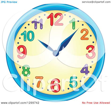 Clipart of a Colorful Wall Clock - Royalty Free Vector Illustration by ...