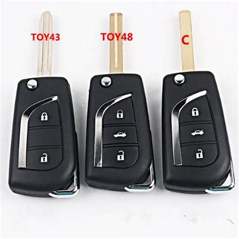 2pcs 2 3 Button Flip Remote Key Shell For Toyota Levin Camry Reiz