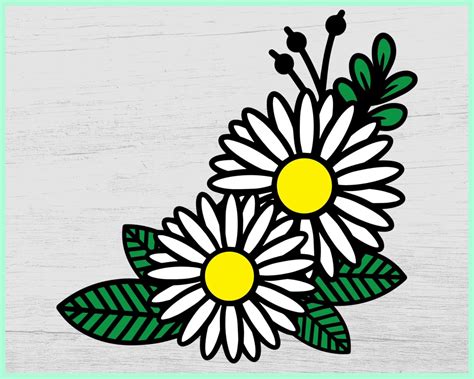 Delicate Daisy Svg Cut File For Vinyl Decals