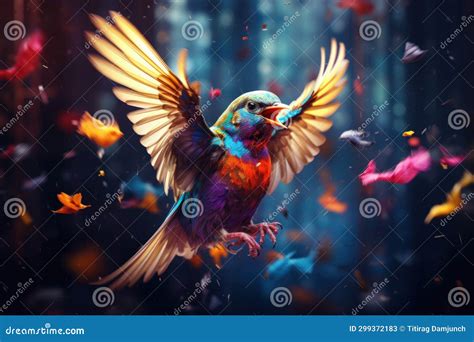 Birds Flying Out Of Cage Background Freedom Concept Stock Illustration