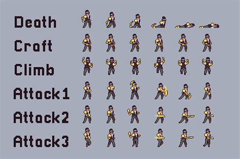 3 Character Sprite Sheets