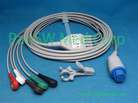 DATEX One Piece Five Lead ECG Cable With Leadwire