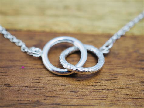 Silver Infinity Necklace Sterling Silver Interlocking Etsy